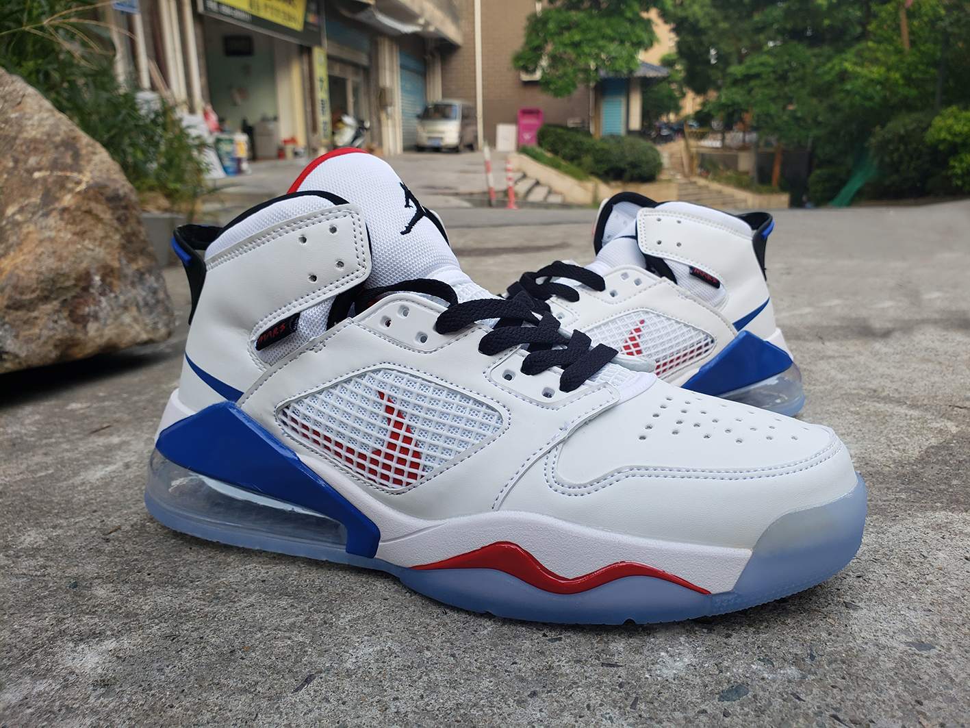 Air Jordan 270 White Blue Red Shoes - Click Image to Close